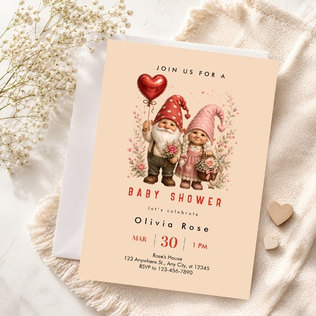 Invitación Charming Ducha de Bebé Gnomo (Subido por el creador)