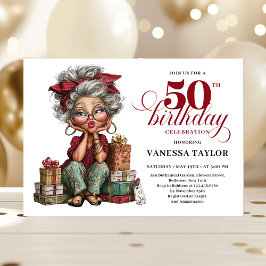 Invitación Charming Funny Lady 50th Birthday Quirky Humor