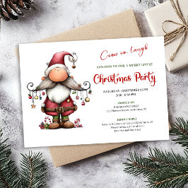 Invitación Charming Funny Santa Minimalist Holiday Invitation