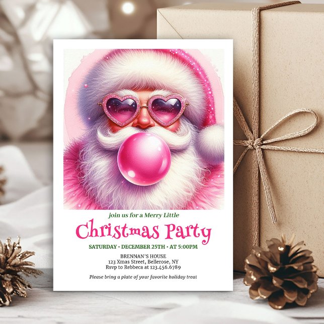 Invitación Charming Funny Santa Sunglasses Christmas Invites (Charming Funny Santa Sunglasses Christmas Invitation

)