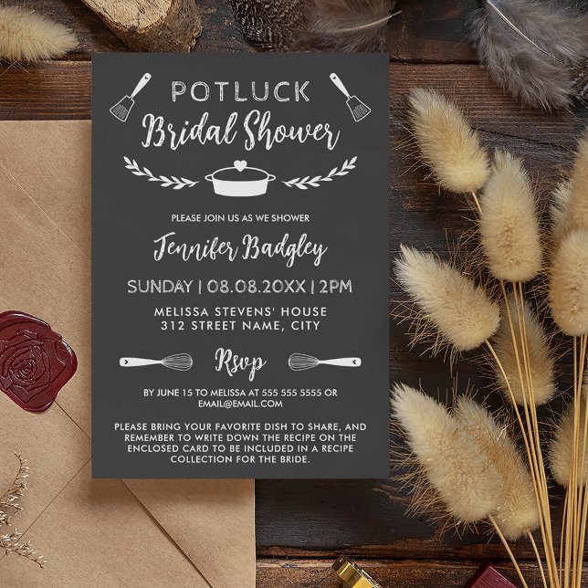 Invitación Charming Pot & Tools Potluck Bridal Shower Invitat (Subido por el creador)