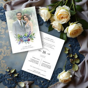 Invitación Charming Romantic Floral & Transparency Overlay