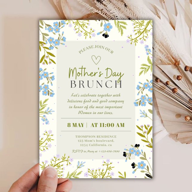 Invitación Charming Spring  Floral Mother’s Day Brunch (Subido por el creador)