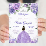Invitación Charra floral ligera púrpura y plateada Mis XV Ano<br><div class="desc">Charra floral ligera púrpura y plateada Mis XV invitaciones a los Anos Mis Quince Anos,  15º cumpleaños, </div>