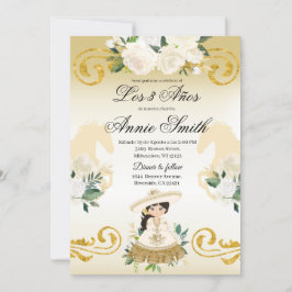 Invitación Charra Mexicana Española de 3 años de oro