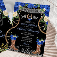 Charra Quinceañera azul y plata de la Marina Negra