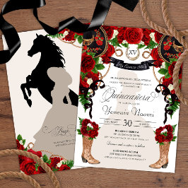 Invitación Charra Quinceanos Roses Roses occidentales Mariach