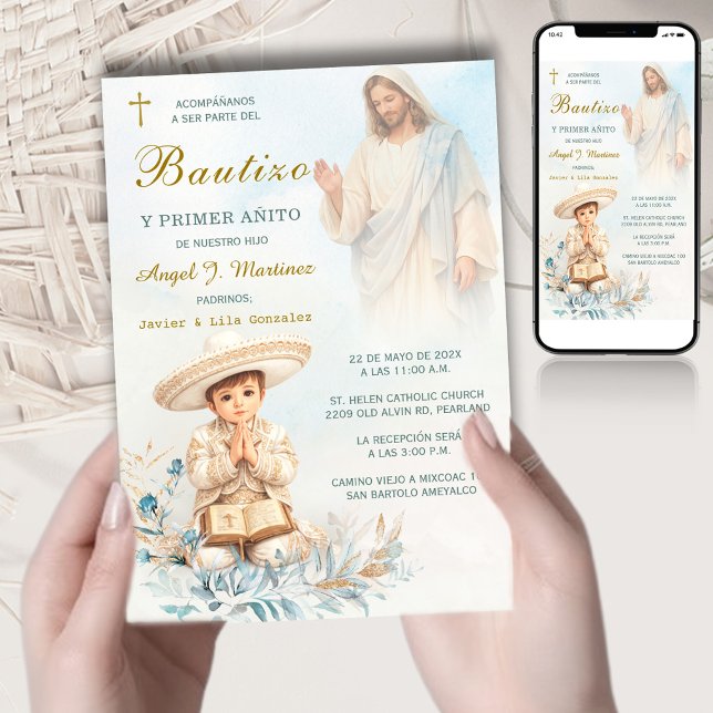 Invitación Charro Bautizo Y Primer Añito Niño (Subido por el creador)