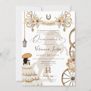 Invitación Charro Floral Boho Rustic Country Quinceanera v2