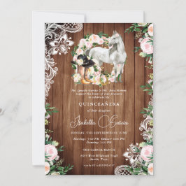 Invitación Charro Horse Cowgirl Quinceañera 15º cumpleaños
