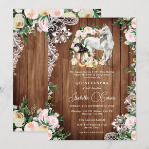 Invitación Charro Horse Cowgirl Quinceañera 15º cumpleaños