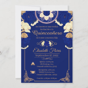 Invitacion Charro Invitation, in blue , and Gold
