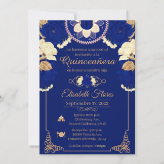Invitacion Charro Invitation, in blue , and Gold