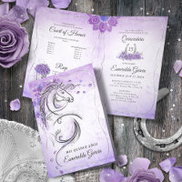 Charro Quinceanera plegado de lavanda de lino plat