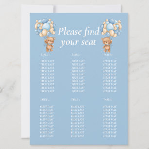 Invitación Chárter de mesa de Teddy niño para Baby Shower  Gl