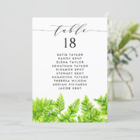 Chartreuse Green Fern deja un plan de tabla Boda