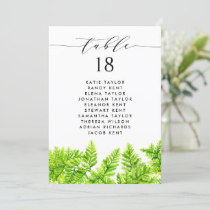 Invitación Chartreuse Green Fern deja un plan de tabla Boda