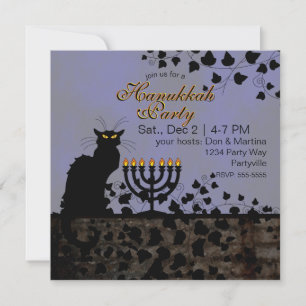 Invitación Chat Noir Hanukkah