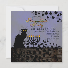 Invitación Chat Noir Hanukkah