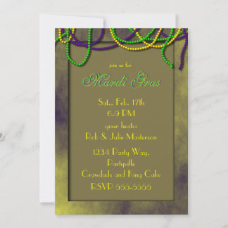 Invitación Chat Noir Mardi Gras