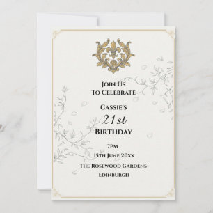 Invitación Château Francés Fleur de Lis Botánico