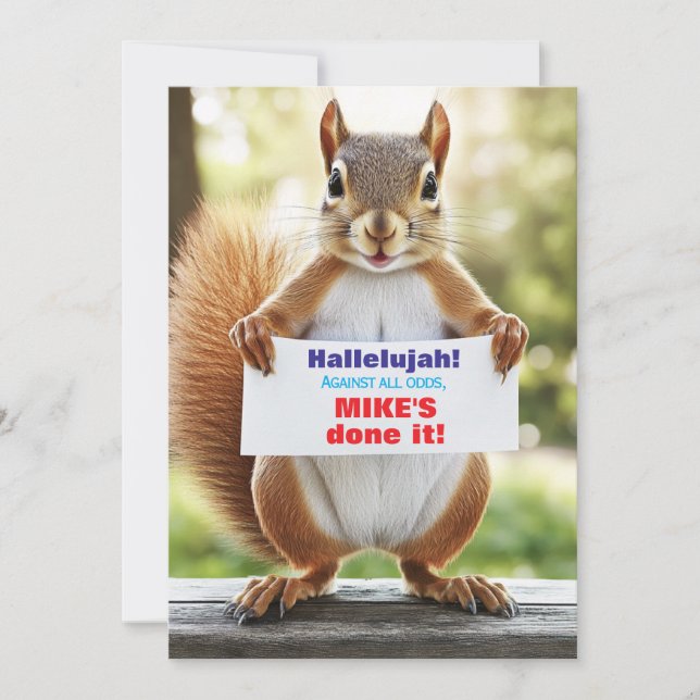Invitación 🎓Cheeky Squirrel Graduation Announcement (Anverso)