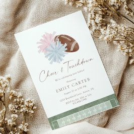 Invitación Cheer and Touchdown Twin Baby Shower