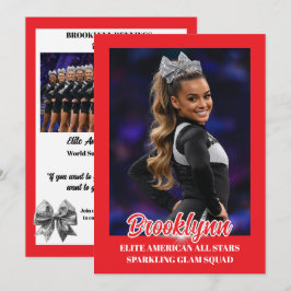 Invitación Cheer Team Cheerleader Signature Cards