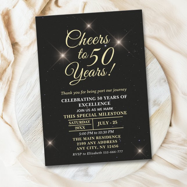 Invitación Cheer to Fifty Years - 50th Anniversary (Subido por el creador)