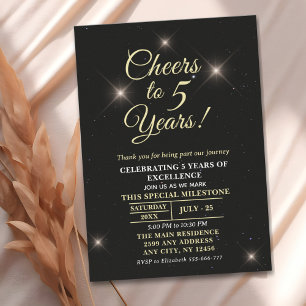 Invitación Cheer to Five Years, 5th Anniversary