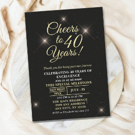 Invitación Cheer to Forty Years - 40th Anniversary