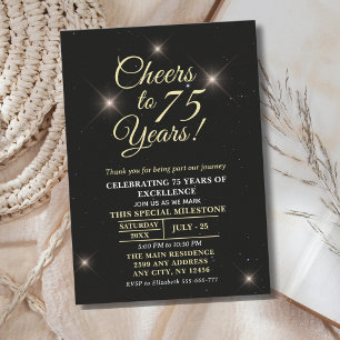 Invitación Cheer to Seventy-Five - 75th Anniversary