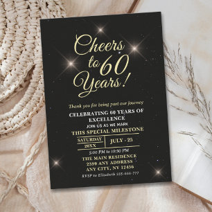 Invitación Cheer to Sixty Years - 60th Anniversary