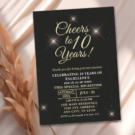 Invitación Cheer to Ten Years 10th Anniversary