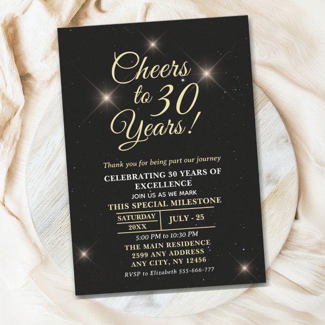 Invitación Cheer to Thirty Years - 30th Anniversary (Subido por el creador)