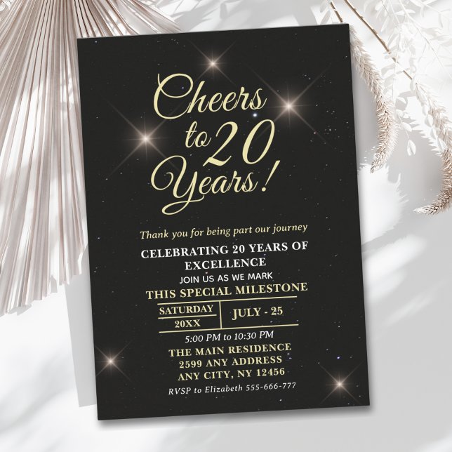Invitación Cheer to Twenty Years - 20th Anniversary (Subido por el creador)