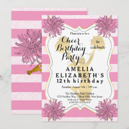 Invitación Cheerader Pink | Fiesta de cumpleaños de Chica de 