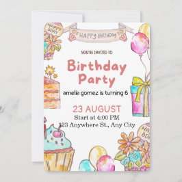 Invitación Cheerful and Playful Birthday Design