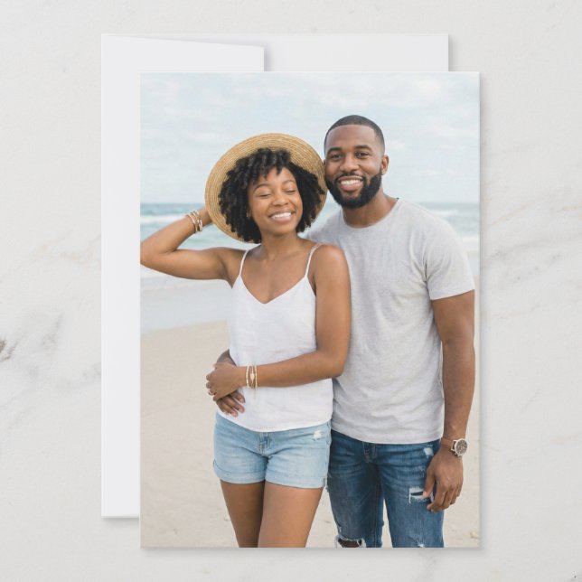 Invitación Cheerful Blue Beach Photo (Anverso)