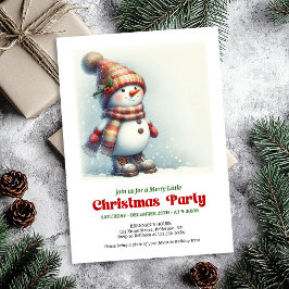 Invitación Cheerful Christmas snowman invite kids editable