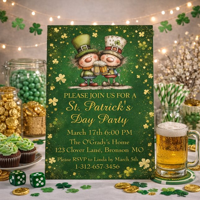 Invitación Cheerful St. Patrick’s Day Party Invitation  (Subido por el creador)