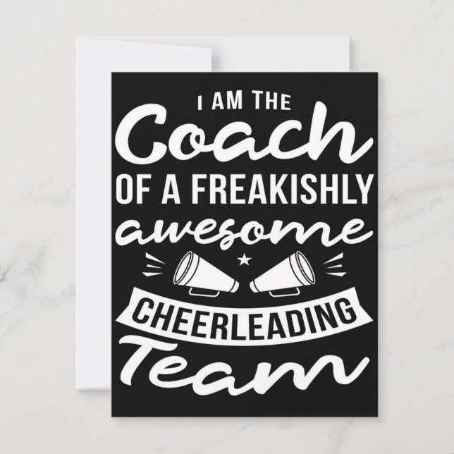 Invitación Cheerleader Coach | Cheerleading Cute Design (Anverso)