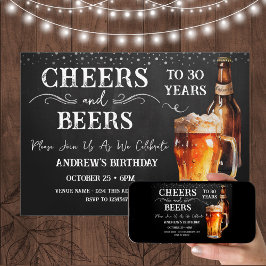 Invitación Cheers and Beers 30th Birthday Rustic