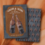 Invitación Cheers and Beers 40th Beer Birthday Party<br><div class="desc">A watercolor beer bottle illustration design. A retro look beer themed design perfect for adult birthday parties. An ideal illustration for anyone who loves beer,  brewery themes,  BBQ's,  summer parties and beer alcohol drinks.</div>