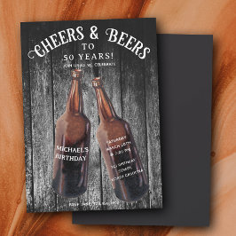 Invitación Cheers and Beers 50th Beer Birthday Party