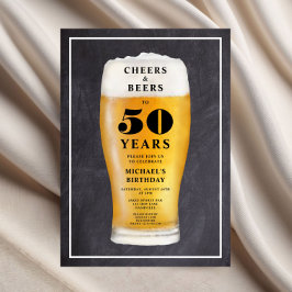 Invitación Cheers And Beers 50th Birthday