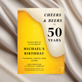 Invitación Cheers And Beers 50th Birthday