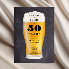 Invitación Cheers And Beers 50th Birthday
