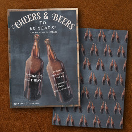 Invitación Cheers and Beers 60th Beer Birthday Party
