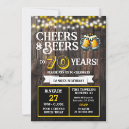 Invitación Cheers and Beers to 70 Years Brewery Birthday